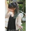 Brightlele cy73x-K-PK Gradient Ponytail, Long, Two-Tone Wave, Wig, One-Touch Extension