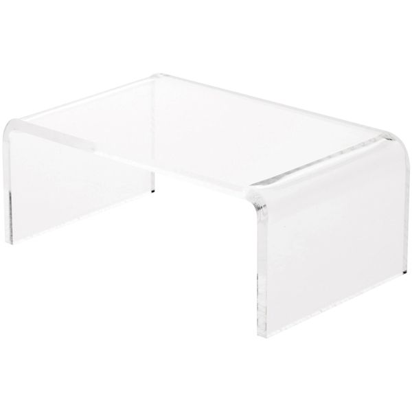 Plymor Clear Acrylic Rectangular Display Riser, 2" H x 5" W x 3" D (1/8" Thick), Pack of 2