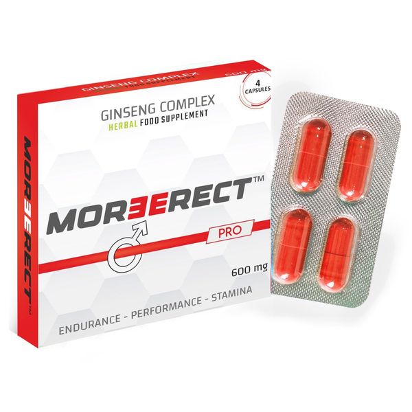 MOREERECT™ PRO - Stronger and Longer for a Confident Performer - Advanced Performance Enhancing Pills, Stamina Endurance Booster RED Supplement Pill for Men - 4 Ginseng Capsules
