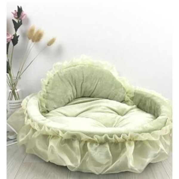 Cozy Haven Lace Pet Bed - Fresh Green / S