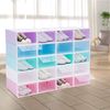 Plastic Flap Shoe Storage Box Stackable Sneaker Container Organiser Multicolor