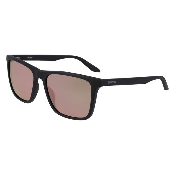 Dragon Men's Renew Rectangular Sunglasses, Matte Black/Ll Rose Gold Ion, 58 mm