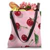 Sweet Cherries Pastel Design - Cute Cherry Pattern Tote Bag