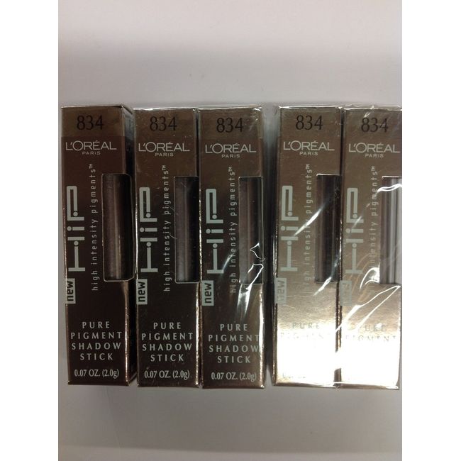 5 X L'Oreal HiP Pure Pigment Shadow Stick ALLURING #834 NEW.