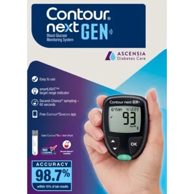 Contour Next Gen Blood Glucose Monitoring System Meter +10 Strips *Free Shipping