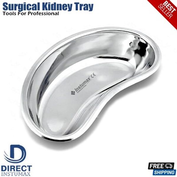 Surgical Kidney Dish Tray Shaped Curved Dish Basin Stainless Steel Tray 8" inch