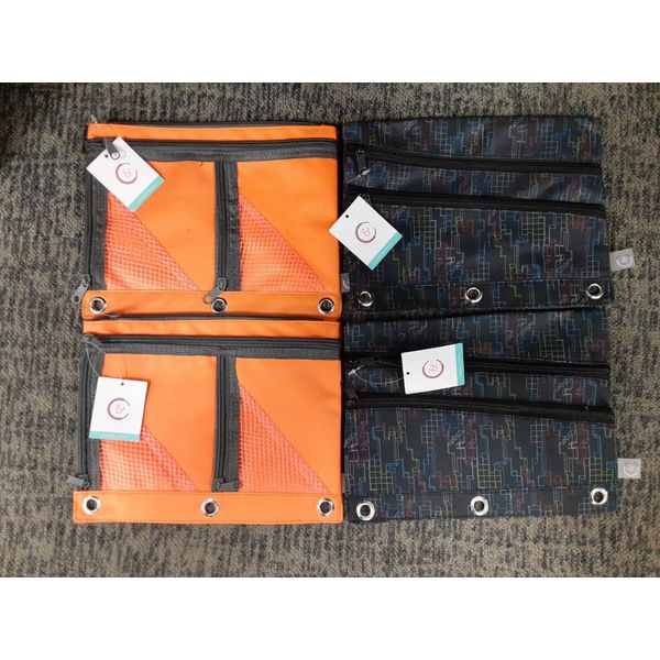 4 Pack: Cali&Caro Zip Pouches, 2-Urban Glitz & 2-Multi Pocket     -*11B