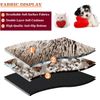 Faux Fur Cuddler Round Comfortable Self Warming Cat Bed, Machine Washable, Waterproof Bottom