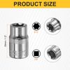 sourcing map 4pcs E-Torx Socket 3/8" Drive E12 External Torx Deep Socket CR-V 6 Point Spline Socket Star Female Bit Socket for Auto Repairs Home Maintenance DIY Hand-Making 1.2" Length