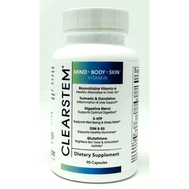 ClearStem MIND BODY SKIN Hormonal Acne Vitamin 90 Capsules - NEW - EXP 2025