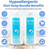Unscented Dish Soap Liquid Hypoallergenic Cleaning Bundle ECOS Clear Liquid Set