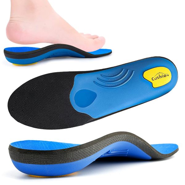 Strong Arch Support Insole,Relieve Foot Fatigue,Heel Soreness,Unisex,Arch Support Insert That Carry 220+ lbs(Size:UK 8,Length:10.63",Blue)