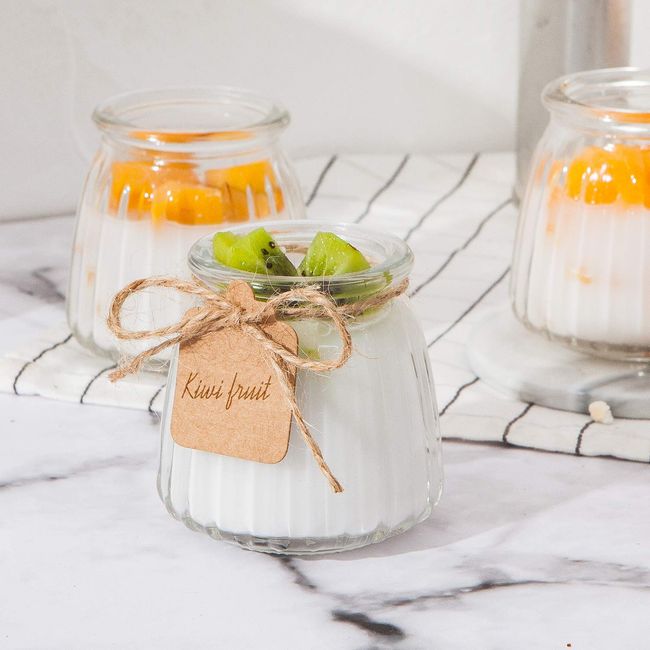 Mini Yogurt Jars 30 Pack 7 oz Glass Favor Pudding Jar with Cork Lids Containers