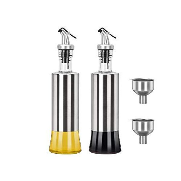 only fire Olive Oil and Vinegar Dispenser Set - 2Pack, 12 Oz Stainless Steel...