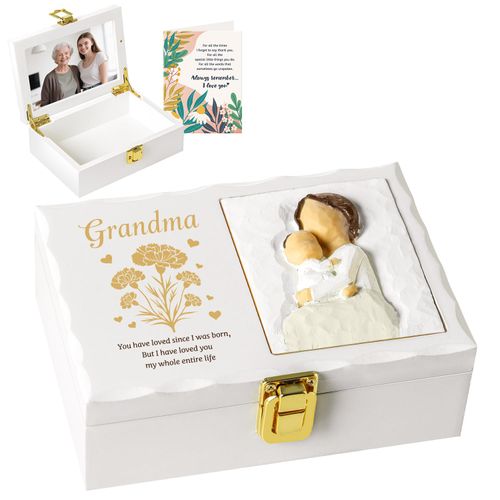 Nowizen Gifts for Grandma - Delicate Grandma Mothers Day Birthday Gifts from Granddaughter Grandkids - Grandma Figurine Box Christmas Birthday Gifts for Grandma Grandmother