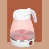 Foldable Travel Electric Kettle, Quick Boiling Folding Electric Kettle for Office (Pink)