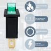 Innfeeltech 3 Pcs Mini Rocker Switch Green KCD3-103 3 Pin 3 Position Toggle Switch with 3 Waterproof Caps