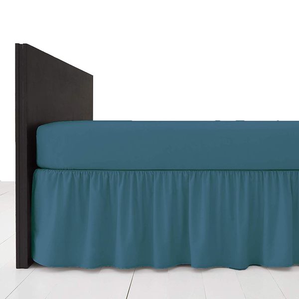 R&Z Plain Dyed Pollycotton Frilled Bed Base Valance Sheet (Teal, SIngle)