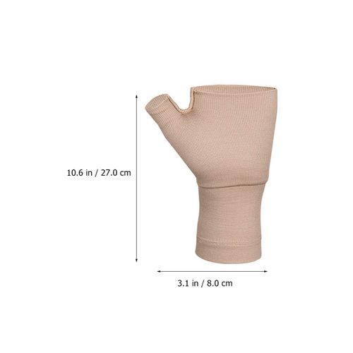 EXCEART 1 Pair Wrist Thumb Support Sleeve Arthritis Compression Gloves Fingerless Sports Wrist Brace for Arthritis Carpal Tunnel Therapy Wrist Pain Relief Heat Effect L