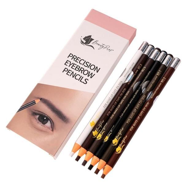 BeautyPros Peel-off Eyebrow Pencils Brow Pencil Set For Marking Eye for 여자 Makeup Long Lasting Lin