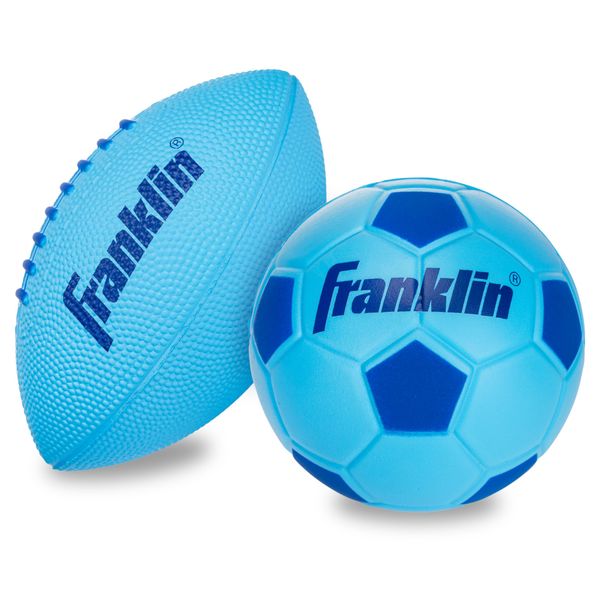 Franklin 60163 Mini Pro Brite Foam Football & Soccer Ball, Multi