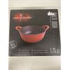 Hell's Kitchen 1.75-Qt. Cast Iron Balti Dish, Cookware Casserole Nonstick, Red