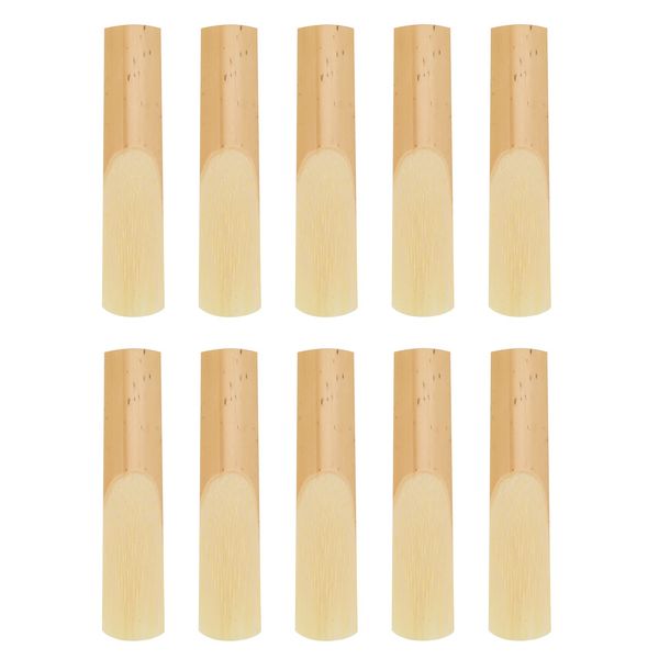 10PCs Tenor Saxophone Reeds Tenor Sax Accessories With Plastic Protective Cover Woodwind Musical Instrument Accessories for Beginners Educators Students