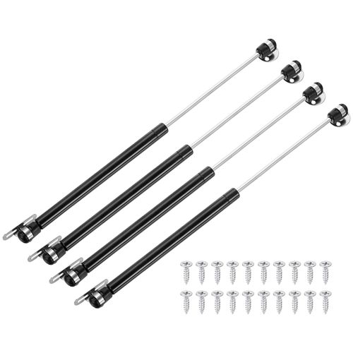 uxcell 4Pcs Lid Support Hinges, 14 Inch 200N Gas Struts Heavy Duty Gas Spring Soft Close Lid Stay Hinges Lift Support with l Mounts for Tool Box Cabinet, Black