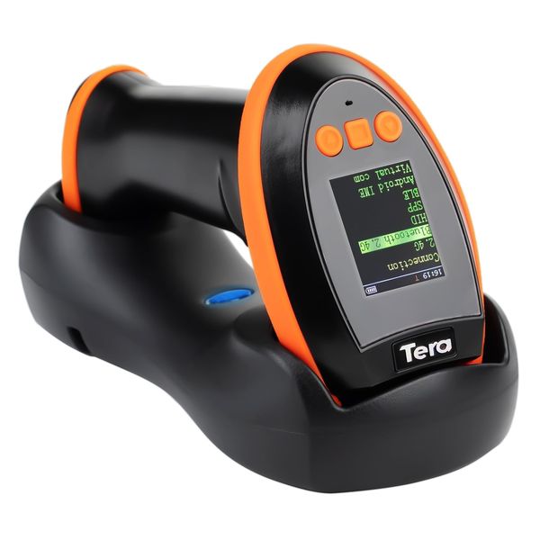 Tera 1D 2D QR Barcode-Scanner mit digitalem Einstellungsbildschirm & Tastenfeld Schnellscan funktioniert mit Bluetooth 2.4G Drahtlos & USB-Kabelverbindung deutsche Anleitung HW0009