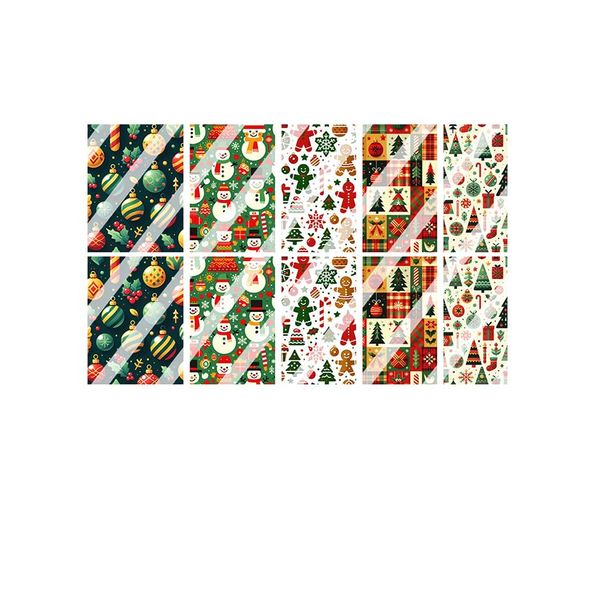 Christmas Pattern #1 Full Nail Art Decals - Waterslide Nail Decals