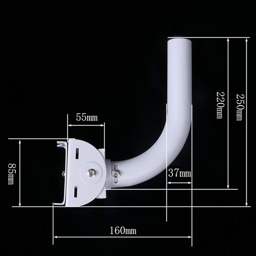 Ulyris Mounting Bracket Pole Cylinder Square Outdoor Mounting Base Arm CCTV Camera Mounting Bracket [Steel] Wall Mount CCTV Security Camera Housing Mounting Hardware - White