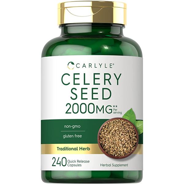 Celery Seed Capsules 2000mg | 240 Count | Herb Extract Supplement | by Carlyle 