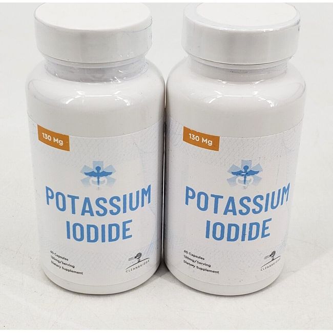 2 PACK CleanBridge Potassium + Iodide 130mg- Thyroid Support Energy Mood