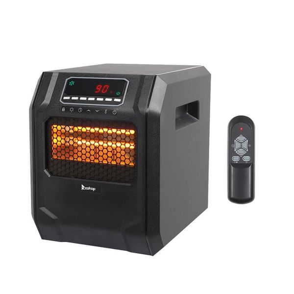 1500W 12" Portable Indoor Electric 4 Element Quartz Infrared Space Heater 90°F