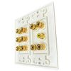 DIYTECH 5.1 Speaker Wall Plate, Home Theater, 1 RCA, Gold Plated Binding Posts