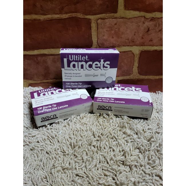 New Sealed Boca Ultilet Lancets Classic 28 Gauge 297 Sterile! EXP2011