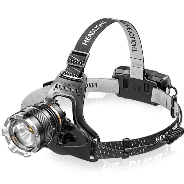 Head Torch Rechargeable,Super Bright 50000LM 6 Modes LED Headlight with Red Warning Light Motion Sensor,5200mAh USB Rechargeable Waterproof Adjustable Headlamp for Camping Running Fishing Outdoor