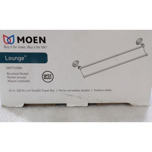 Moen DN7722BN Lounge 24" Double Towel Bar Brushed Nickel