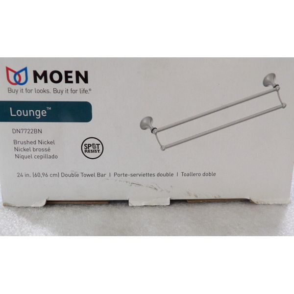 Moen DN7722BN Lounge 24" Double Towel Bar Brushed Nickel