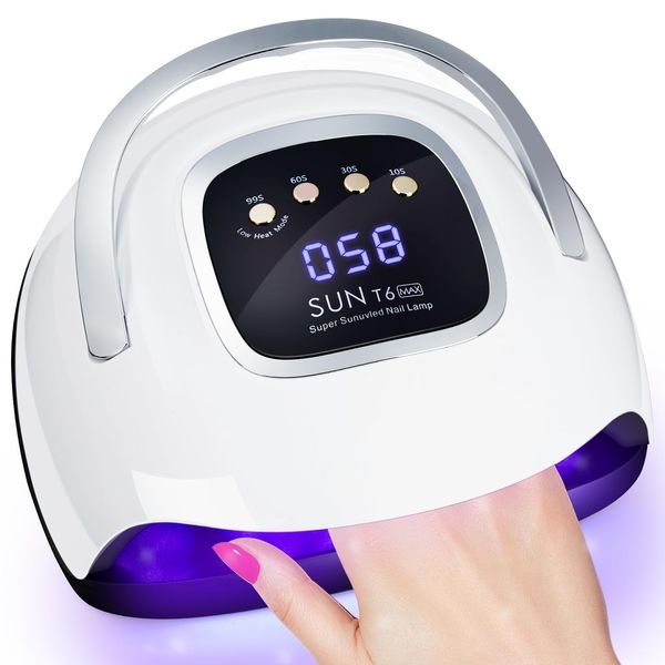 New UV & LED Nail Light, Gel Nail Light, 57 LEDs, UV Light, For Resin, Compatible with All Gels, Nail Light, Fast Cure, Resin Light, Four-Step Timer, LED Light, Nail, Automatic Sensor, UV Light, Nail,