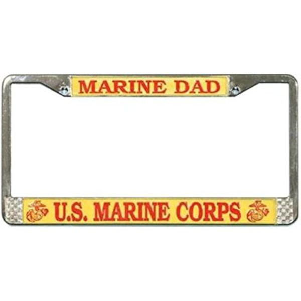 TAG FRAMES (MILITARY) U.S. Marine DAD License Plate Frame (Chrome)