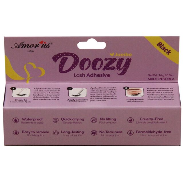 Doozy Eyelashes Adhesive Black 0.5 oz(14 g),Waterproof,Quick drying,No lifting