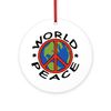 CafePress World Peace Round 4" MDF Holiday Ornament