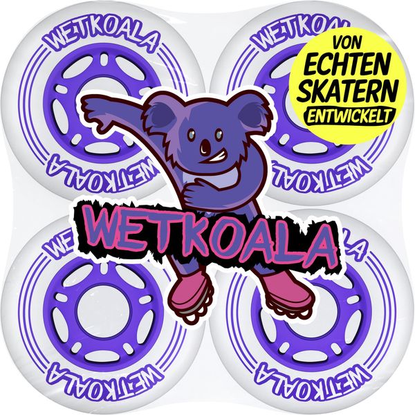 WETKOALA Inliner Rollen 80mm 85A (4 Stück) Starker Grip und lange Haltbarkeit auf jedem Untergrund für Inline Skates, Scooter, Waveboard, Roller und mehr