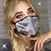 IYOU Reusable Face Covering Black protective Mouth Cover Printed Elastic Motorbike Bandanas Party Prom Nightclub Gras Dress Masks for Women and Girls