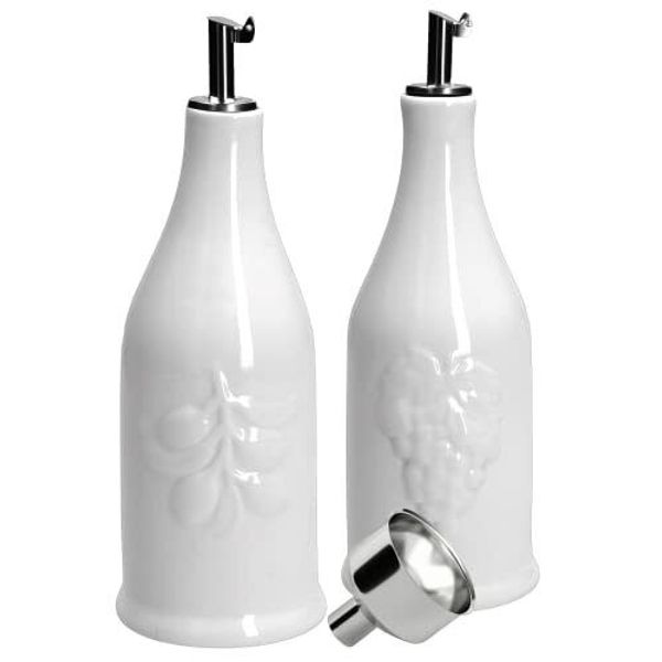 Hombene Ceramic Oil And Vinegar Dispenser Set 12 Oz Oil And Vinegar Bottle Ceram