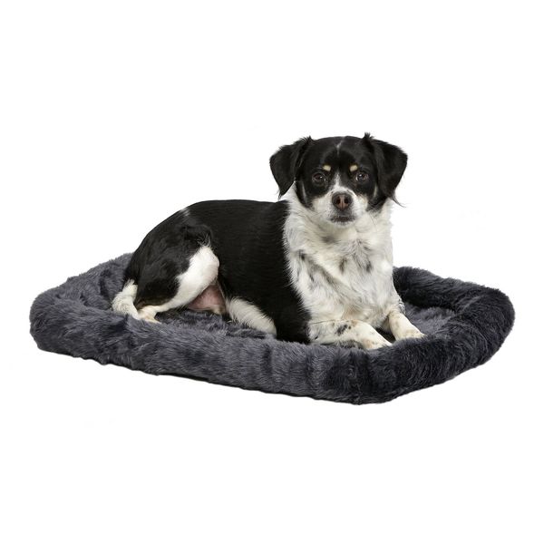 New World Pet Products Gray Dog Bed | Bolster Dog Bed Fits Metal Dog Crates |...