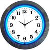 Chrome Blue Standard LED 15" Wall Décor Neon Clock 8CHRCB