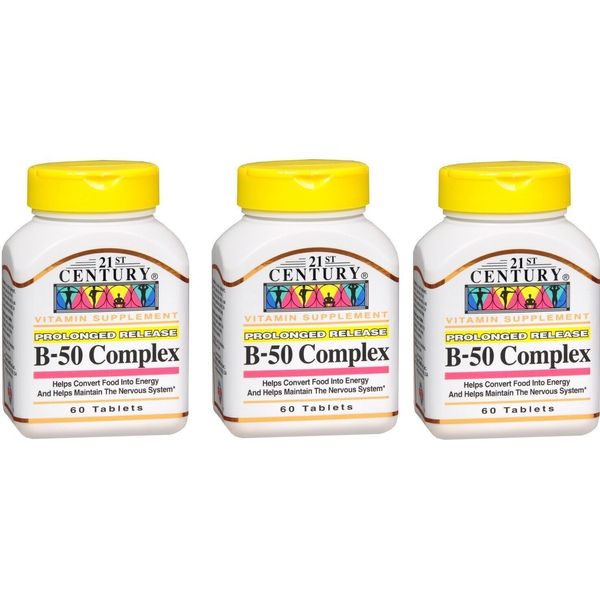 21st Century B-50 Complex Prolonged Release Tablets 60ct (3 Pack)