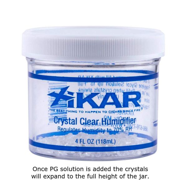 Xikar Crystal Humidifier, Lasts Up to 90 Days, Crystals Expand, Provides Perfect 70% Humidity, 4 oz Jar